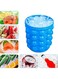 WHG Oneway Ice Cube Mold Ice Trays, Large Silicone Ice Bucket,Ice Cube Maker, Round,Portable,For Frozen Whiskey, Cocktail, Beverages (Dark blue)