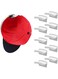 MAKINGTEC Hat Hook, Wall Mount Wall Non-marking Sticky Baseball Cap Hook, Can Be Used for Storage of Glasses, Headphones, Scarves and More for Closet, Bedroom, White (10 Pieces)