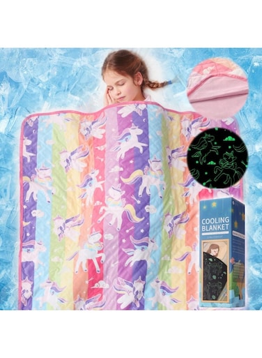 Blankets for Hot Sleepers, Glow in The Dark Blanket Unicorns Gifts for Kits, Toys Age 3-10, Birthday Gifts,50"x60