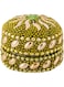 AKDC Metal Jewelry Box Small 3Cm X 3Cm X 3Cm Green And Golden