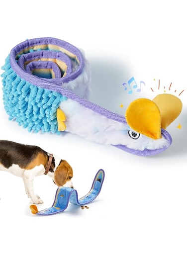 Nocciola No Stuffing EEL Dog Squeaky Toys - Snuffle Dog Toys for Stimulation, Durable Dog Toys for Small Medium Large Dogs, Tough Dog Toys for Aggressive Chewers, Dog Puzzle Toys for IQ Training