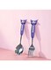 Kuromi Spoon and Fork Set with Storage Case &acirc;&euro;&ldquo; Cute Cartoon Stainless Steel Cutlery for Kids &amp; Adults   Portable Travel Utensils Set with Soft Grip Handles