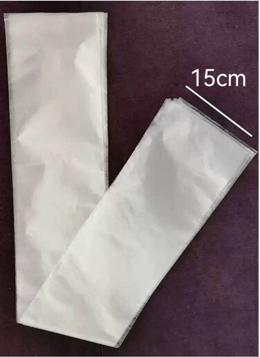 PE Flat Open Long Strip Packaging Bag (15*45cm) Storage, Fresh-Keeping, Disposable Transparent Plastic Film Bag