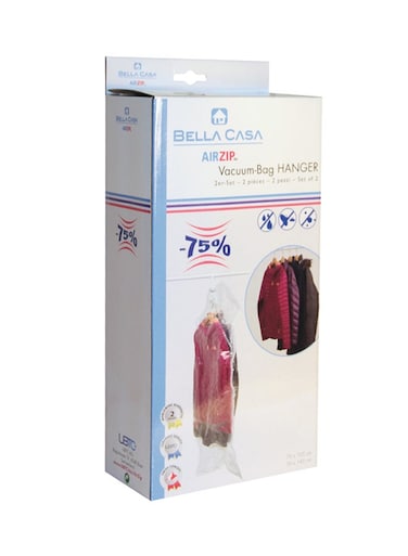 Vacuum Bag Hanger, Space Saver Bag for Clothing, Suits and Jackets, Storage Sealer Closet Travel Organizers, Clear, Set of 2 Different Sizes 105 x 70 cm + 145 x 70 cm- 25507 Red/Black 105 x 70cm