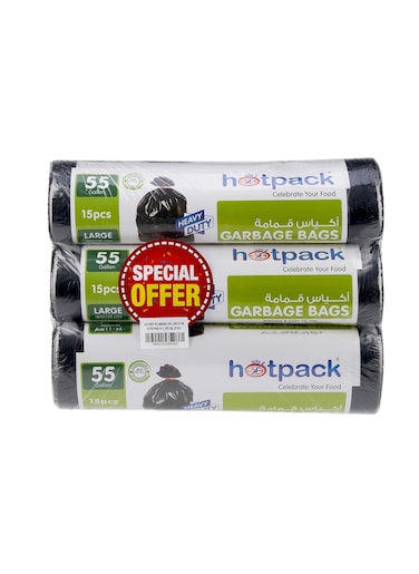 Heavy Duty Garbage Bag Roll 15 Bags Pack Of 3