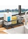 Exrp Sponge Holder for Kitchen Sink, Kitchen Sink Caddy, Rustproof 304 Stainless Steel Dish Sponge Organizer with Divider, Dish Soap Dispenser Brush Holder Storage