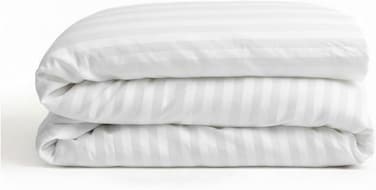 ZONE White-Colored Luxury Stripe Duvet Cover - White, Double (200X200)