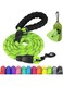 4 FT Leashes for Small Medium Breed Dogs, Heavy Duty Nylon Braided Rope Dog Leash, Comfortable Padded Handle Strong Leashes with Poop Bags and Dispenser, Green, 4'&times;3/8''