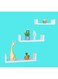 Floating Wall Shelves C-Shape Square Edge 3Pcs Set White , Size: 26X9.8X70Cm/ 33X9.8X8.50Cm /40X9.8X10Cm