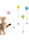 Khazna Cat Teaser Toys, Retractable Cat Teaser Wand with Suction Cup Plush Balls Jingle Bell Wands for Kitten Kitty Pet Toys