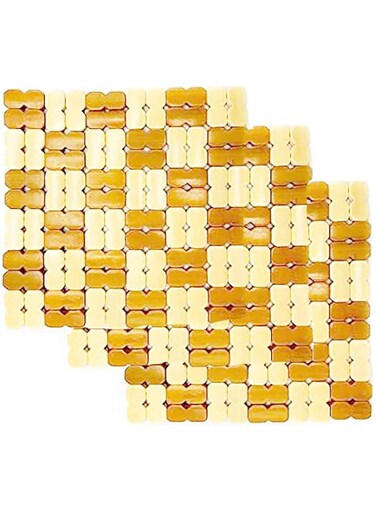SOLDOUT&trade; 3 PCS Bamboo Trivet Tea Mat Dining Table Insulating Mat Eco-friendly Useful Kitchen Accessory &amp; Decor (16CM, Pack of 3)