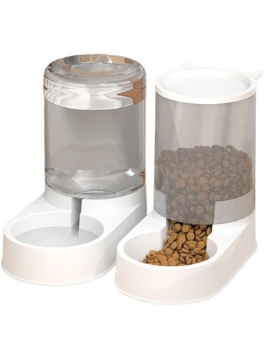 TOMVAES Automatic Pet Feeder, Dogs Cats Feeder Water Dispenser Set, Small Medium Big Animals Dispenser, 3.2L Large Capacity Food Bowl, Feeding Drinking Pet Supplies, 30 * 15.5 * 25cm