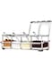 LOYUYU Luyy Seasoning Box, Seasoning Rack Spice Pots, Storage Container Condiment Jars, 4 Piece Clear Acrylic Cruet with Cover and Spoon Transparent