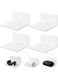 Wall Shelves, White, Set of 4, No Drilling, Self-Adhesive Shelves, Floating Shelf, Acrylic Floating Shelf for Bathroom, Living Room, Bedroom