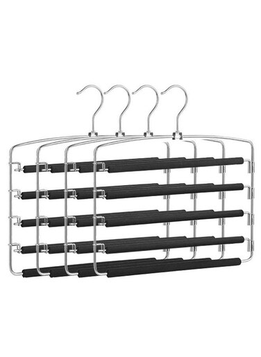 5-Layer Stainless Steel Pants Hanger (4 Pack)
