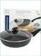 Houseware Green Point 28cm Non-Stick Marble Coated Frying Pan with Glass Lid   Induction Compatible, Eco-Friendly Cookware UAE