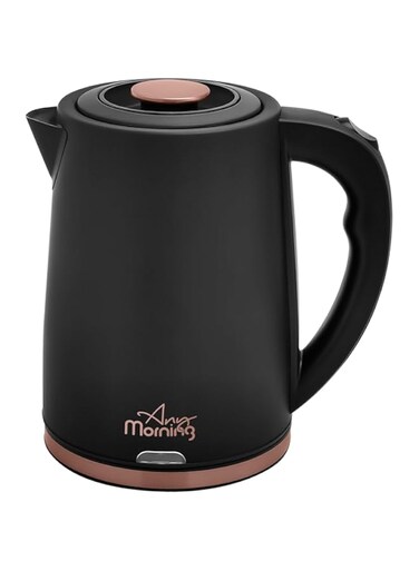 Any Morning Stainless Steel Hot Water Kettle, Water Boiler with Auto Shut Off and Boil Dry Protection, Cordless Electric Tea Kettle, 360 Swivel Base, 1.8 L, 61 oz, 1500W