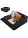 Portable Travel Litter Box for Cats, Foldable Cat Litter Box with Lid Waterproof, Leak-Proof Kitty Litter Box for Travel Hotel Stays