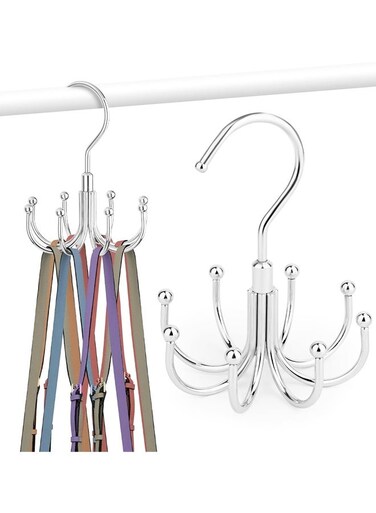 Hanger, Rotatable Belt Rack Closet Accessories Organizer, Hanging Holder Storage Hook for Belt, Bra, Tank Top, Tie, Scarf, Purse