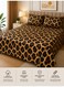 King Size Bed Sheet Set 220x240 cm Leopard Print 125 GSM Soft Breathable Fabric 1 Bedsheet 2 Pillow Covers Durable Fade Resistant