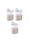 3-Piece Plastic Storage Container with Pour Spout and Measuring Cup Clear/Blue 2Liters