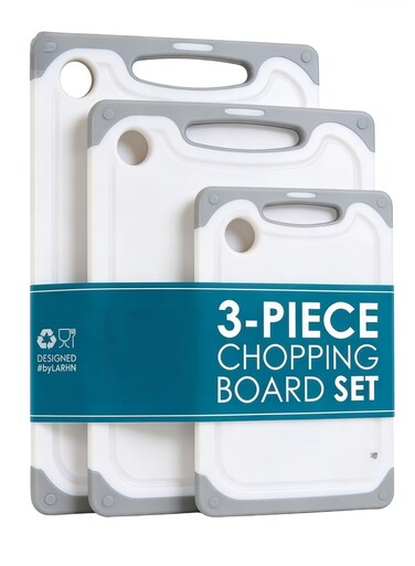 Piece Kitchen Cutting Board Set - BPA Free Cutting Boards - Different Sizes and Non-Slip Handles - Reversible, Large Cutting Board Set - A Unique Gift for the Chef Who Has Everything