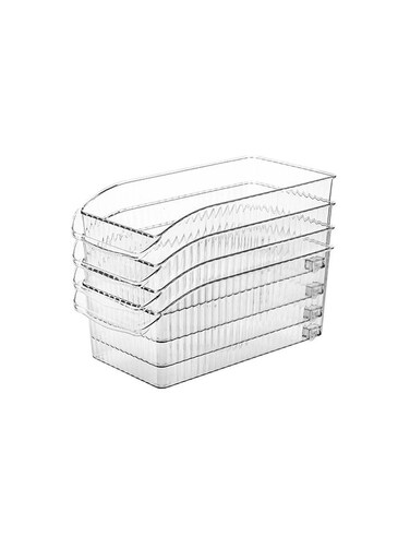 East 4 Pack-Pet Multi-Use Fridge Organizer Bins With Wheel, Storage Containers Kitchen For Pantry And Home Organization