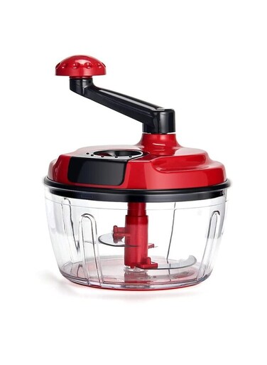 Multi-Functional Manual Food Processor,8 Cup Hand-powered Crank Chopper,Mincer Blender with Clear Container,for Vegetables Meat Fruits Nuts Herbs Onions (Without Base)
