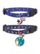Khazna Cotton Breakaway Cat Collar with Bell, 2 Pack Blue Moon and Stars Pendant Cute Cat Collar Kitten Collar,Ideal for Girl Cats Boy Cats