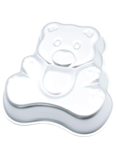 BERAM Teddy Bear Aluminium Cake Pan, 30.5cm, Rust Resistant, 3D Baking Mould, Bakeware And Cookware, Non-Stick Surface, Baking Tray for Cupcakes and Cookies, Food Grade, Silver