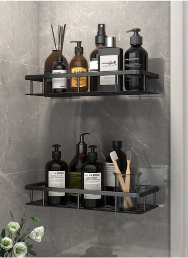2-Piece Wall Mounted Floating Shelves Black