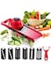 Anstar Vegetable Chopper Mandoline Slicer,6 in 1 mandoline slicer cutter chopper and grater with Hand Protector, Interchangeable Blades - for Cutting Onions, Potatoes, Carrots and Other Fruits