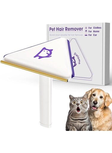 Pet Hair Remover, 3 in 1 Cat and Dog Hair Remover for Couch, Furniture, Car Carpet, Bed, and Clothes, Reusable Pet Hair Remover for Car Detailing Supplies, Multi-Surface Fur Removal Tool