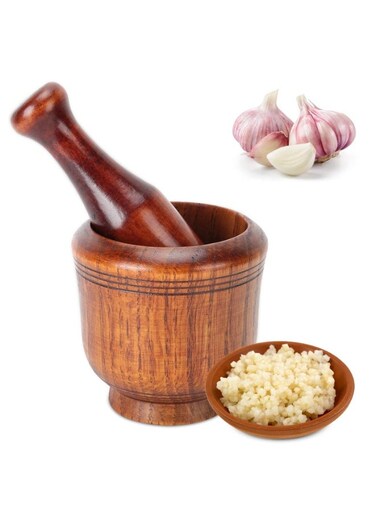 Mortar and Pestle Set, Garlic Masher Manual Grinder Crusher Garlic Crusher Kitchen Grinding Bowl for Home