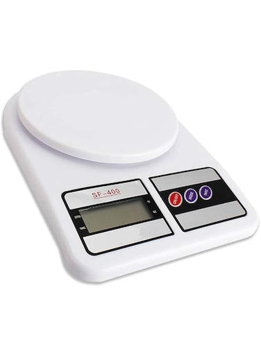 Lcd Screen Digital Display Kitchen Food Scale For Baking And Cooking - Sf-400 10Kg / 1G White Precision Scale - Lightweight And Durable Design Boxed
