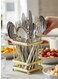 Premium Cutlery holder &acirc;&euro;&ldquo; Gold Cast Iron Utensil Holder   Elegant &amp; Durable Kitchen Organizer   Space-Saving Countertop Storage   Drawer &amp; Cutlery Organizer