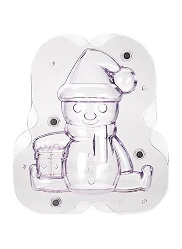 ibili Magnetic Gingerbread/Chocolate Mould Snowman, Transparent/Purple, 20 x 17.3 x 20 cm
