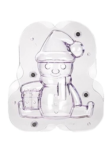ibili Magnetic Gingerbread/Chocolate Mould Snowman, Transparent/Purple, 20 x 17.3 x 20 cm