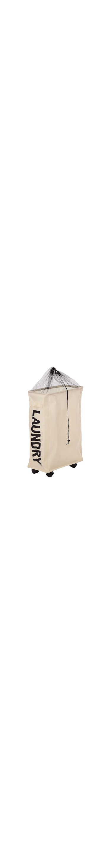 Sulfar Laundry Hamper With 4 Wheels Rolling Slim Tall Laundry Basket with handle Foldable Dirty Clothes Basket Portable Laundry Organizer for Corner Narrow (22 inches, Beige)