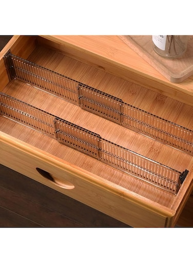 Bolivia&#39;s Expandable Drawer Dividers, Dresser Drawer with Organizers Separators, Expandable 27.5-51cm for Divide Kitchen Utensils, Adjustable Drawer Dividers for Bathroom Bedroom Office(4 Pack)