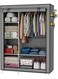 Portable Wardrobe Closet Organizers, No-Woven Fabric Wardrobe with 4 Side Pockets, Clothing Storage for Bedroom, Livingroom