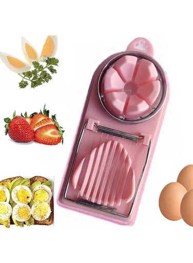 VIO Egg Slicers Egg Cutter Egg Piercer Boiled Egg Slicer Boiled Egg Cutter Kitchen Gadget (PEACH)