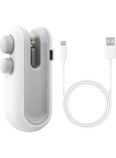 MOMENT Mini Bag Sealer, Heat Bag Sealer with Cutter for Chips Snacks, Type C Rechargeable Handheld Bag Resealer Portable Plastic Sealer Heat Seal Vacuum Automatic Sealing Machine Random Color