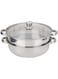 Stainless Steel , 2 Tier Food Cooker Multipurpose Metal Cooking Cookware Double Boiler Pot with Insert Glass Lid for Vegetable Dumpling Stock Sauce