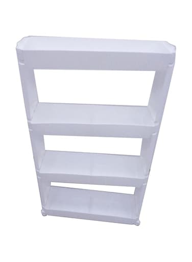 Trolley Rack Available in Designs Perfect for Organizing Kitchen Bathroom or Office Durable and Stylish Storage Solution for Any Space (White, 5-Layer)