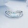 S925 Sterling Silver Platinum Plated Devil Eye Open Ring(BSR523-E)