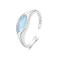 S925 Sterling Silver Platinum Plated Devil Eye Open Ring(BSR523-E)