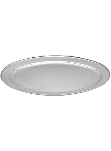 Raj Stainless Steel Oval Serving Tray, 55cm, OT0055, Rice Plate , Salad Plate , Side Plate , Platter , Serving Plate