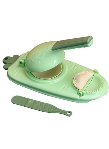 Efficient Dumpling Maker Manual Dough Presser Dumpling Wrapper Mold Dough Pressing Tool Kitchen Pastry Jiaozi Baking tool (Green)