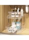 Cabinet Shelf Organizer Storage Rack Space Saving for Kitchen Counter Pantry Bathroom Cupboard Under Sink Office Table Steel Stackable Rust Resistant Heavy Duty Nonslip White (plastic, 1pc)